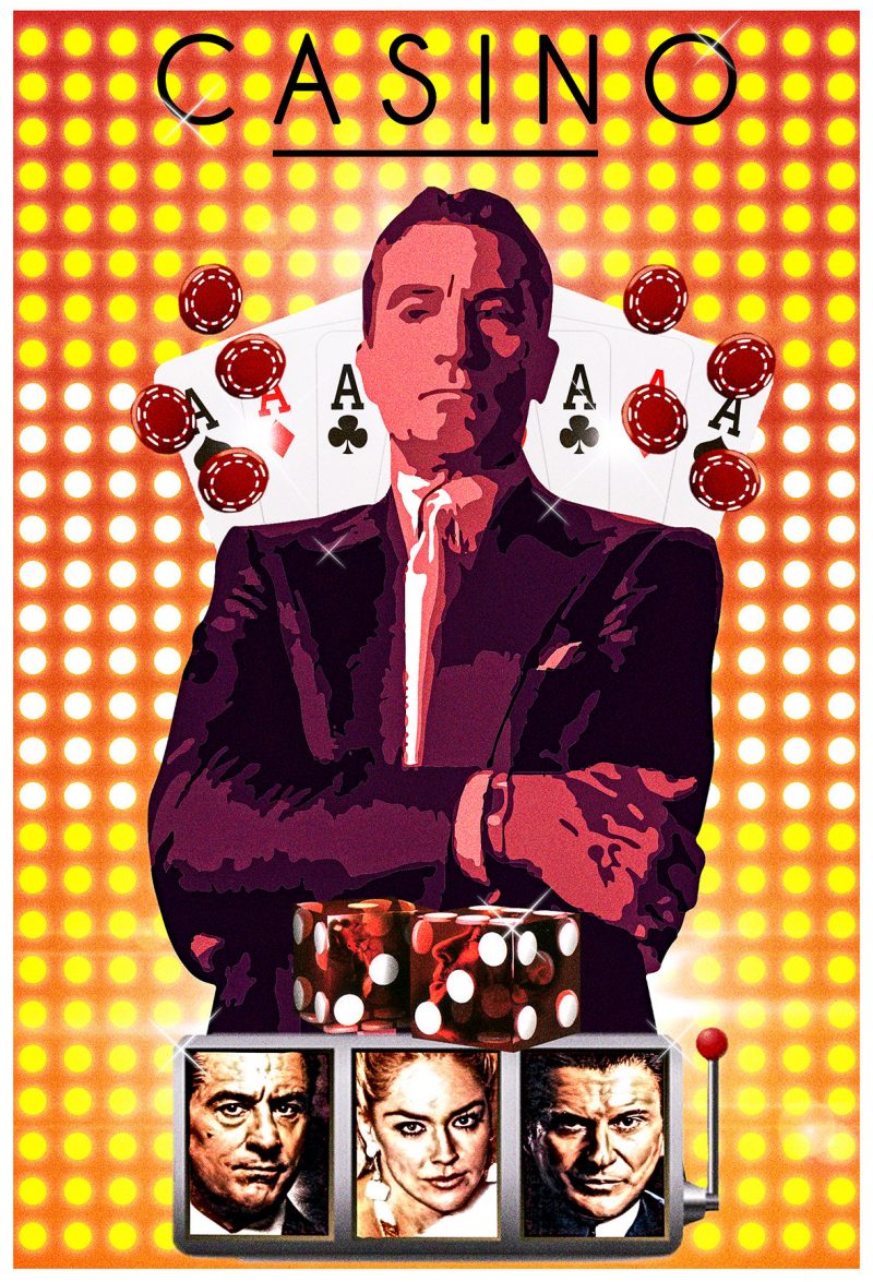 black and white casino movie poster