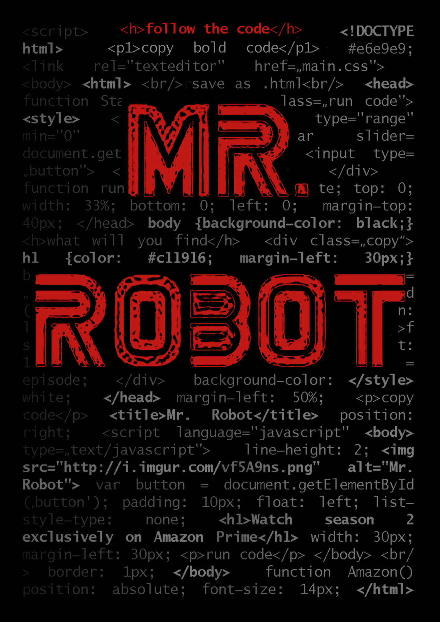 Follow The Code - Mr. Robot Season 2, Jwoelk