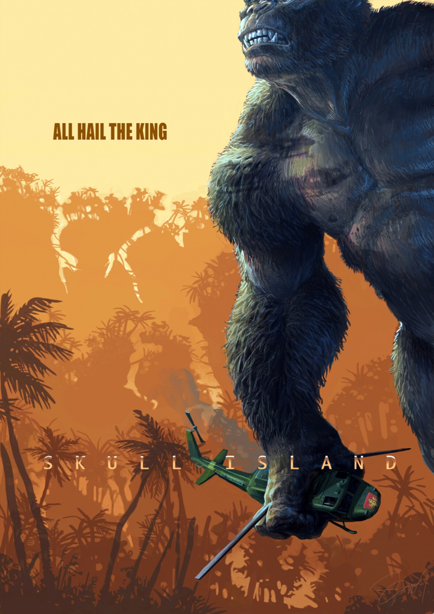 Kong Skull Island Illustrated Poster - PosterSpy