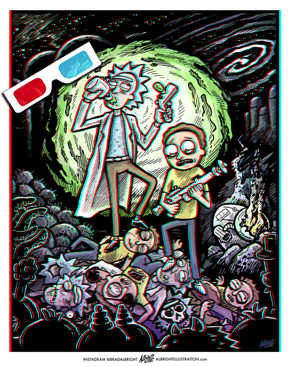 RICKOR MORTIS – Rick & Morty 3D Poster Illustration With Included ...