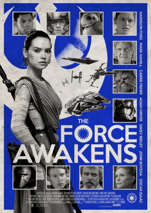 The Force Awakens Retro Poster