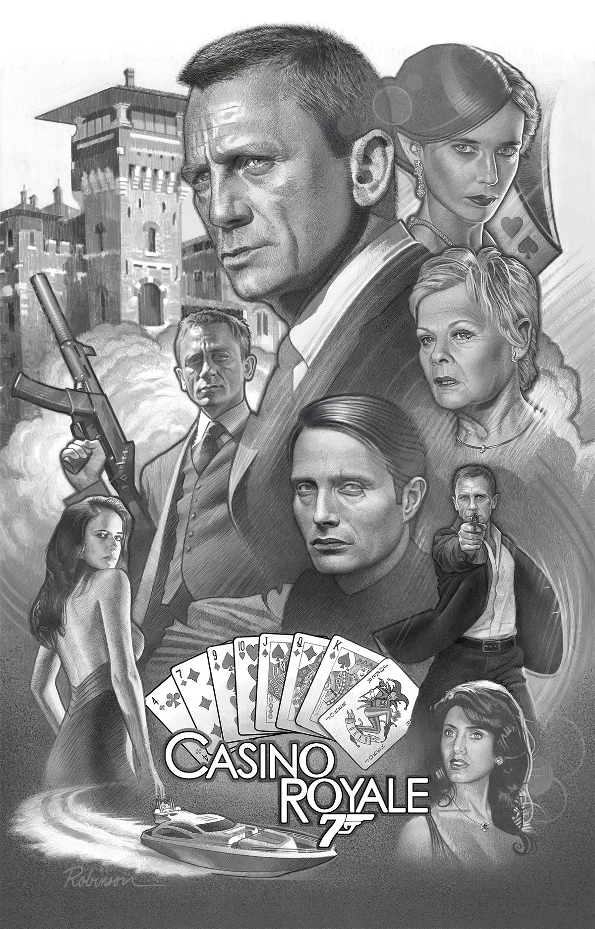 casino royale black white poster