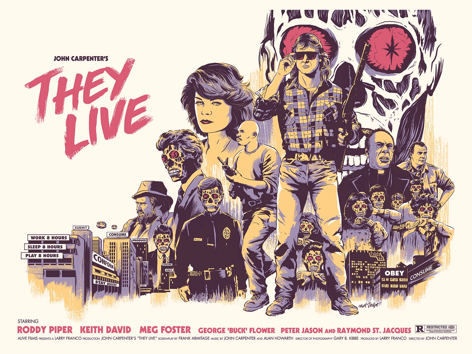 They live in new york. Родди Пайпер. Родди Пайпер и Джон Карпентер. They Live 1988 Постер.