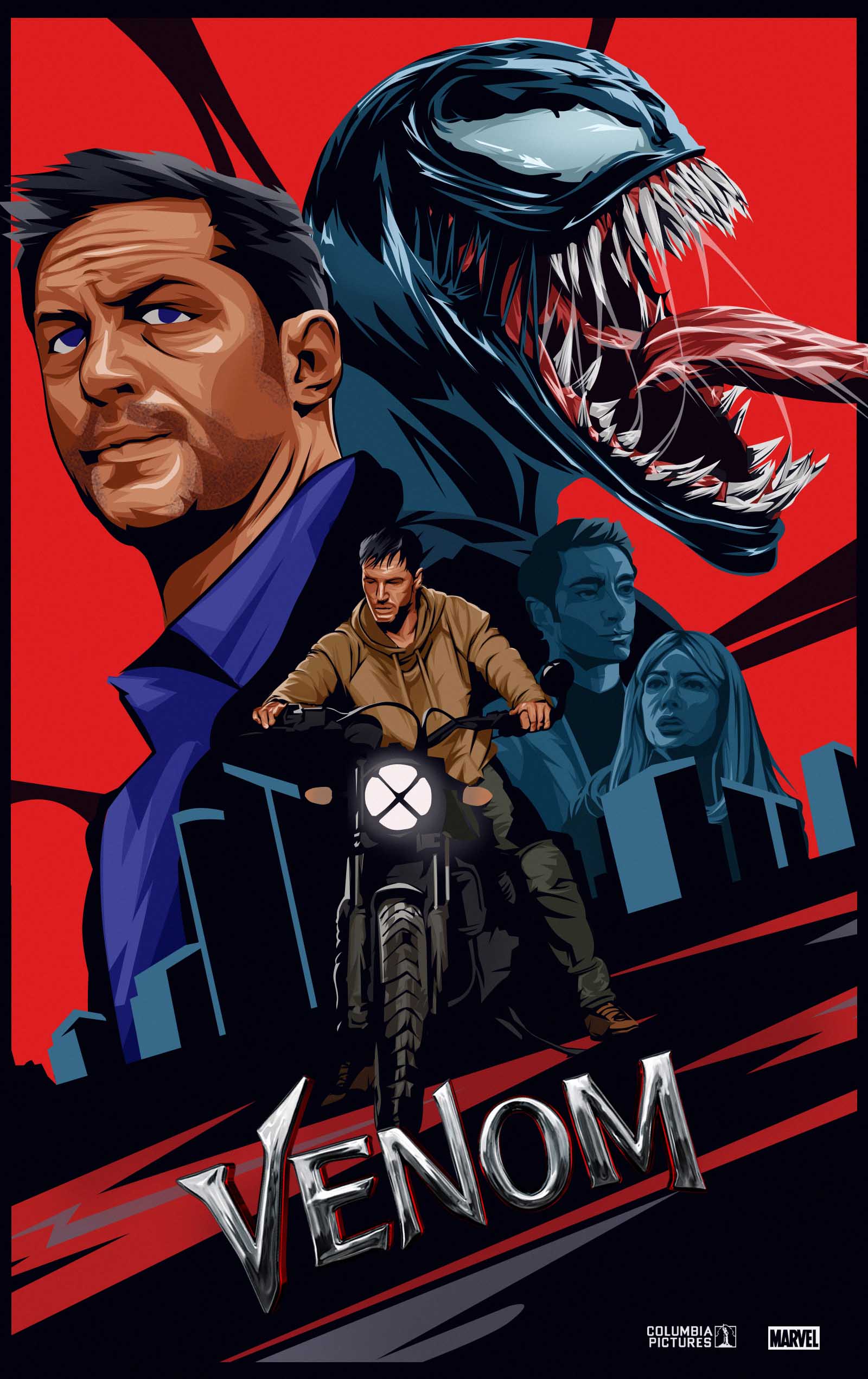 Venom 2018 Movie Poster Tom Hardy Film Comic Art Print 