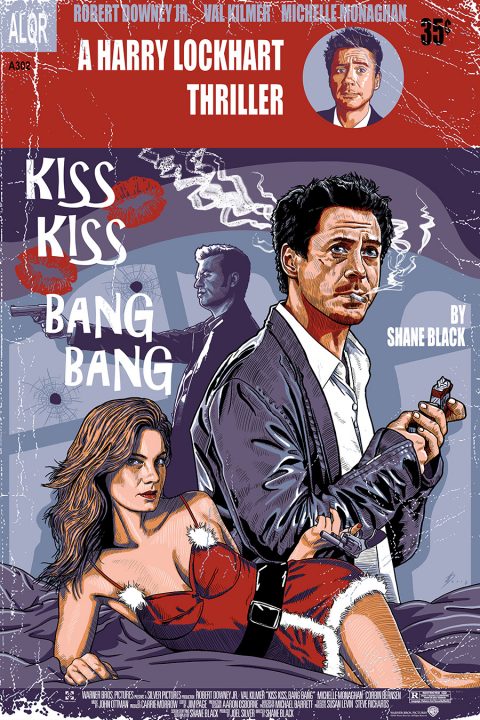 Kiss Kiss Bang Bang screenprint alternative movie poster