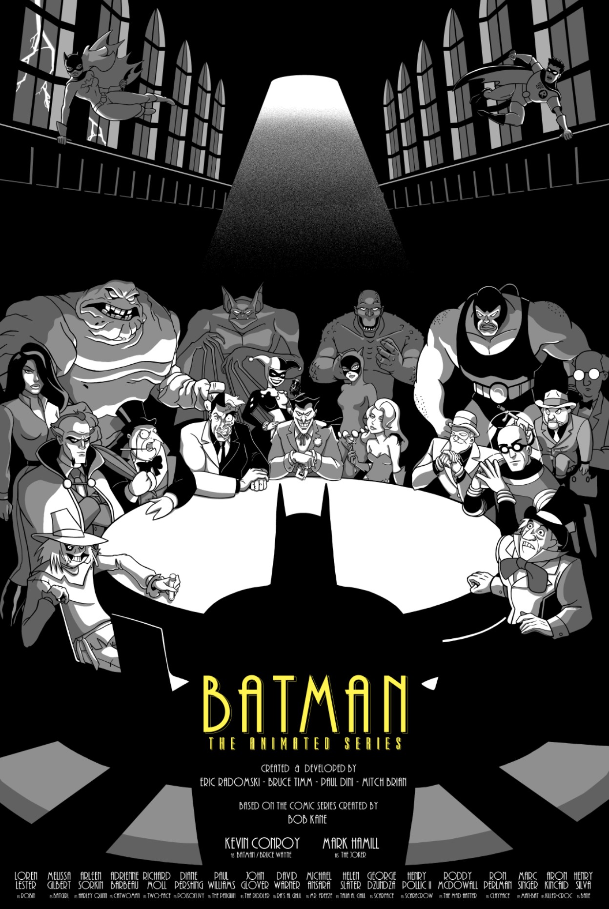 Batman: The Animated Series “The AA Meeting” 24x36 15 colour reg and 5  colour variant with GID and yellow gloas varnish screenprint - PosterSpy