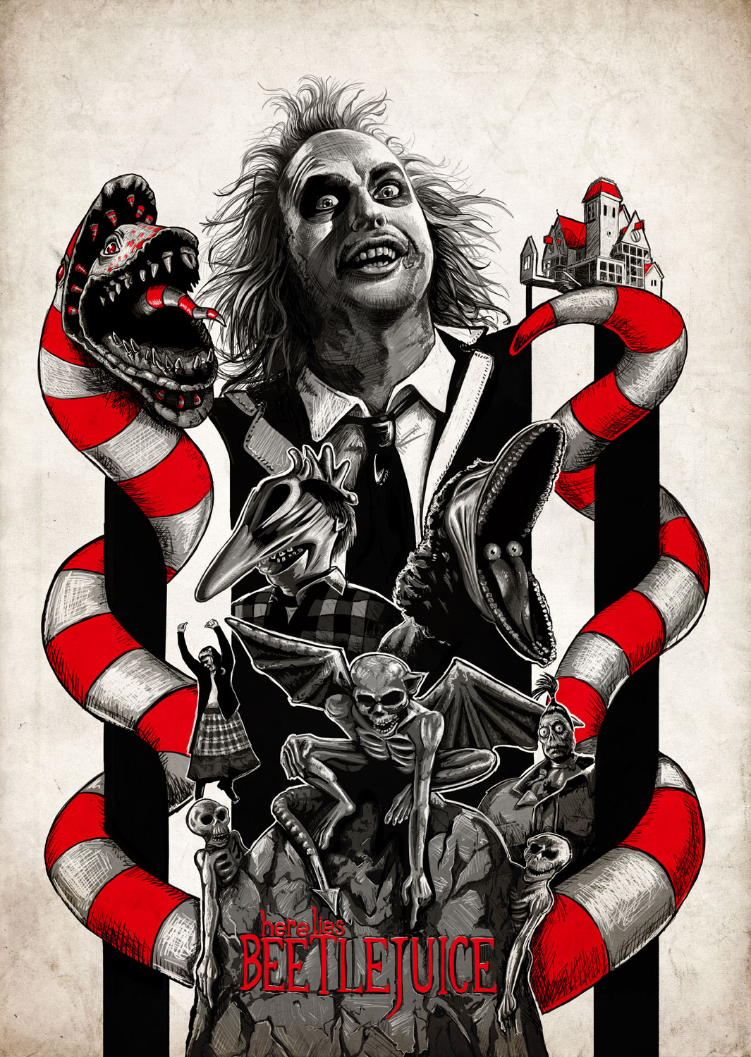 BEETLEJUICE Alternative Movie Poster Mark Levy Art PosterSpy