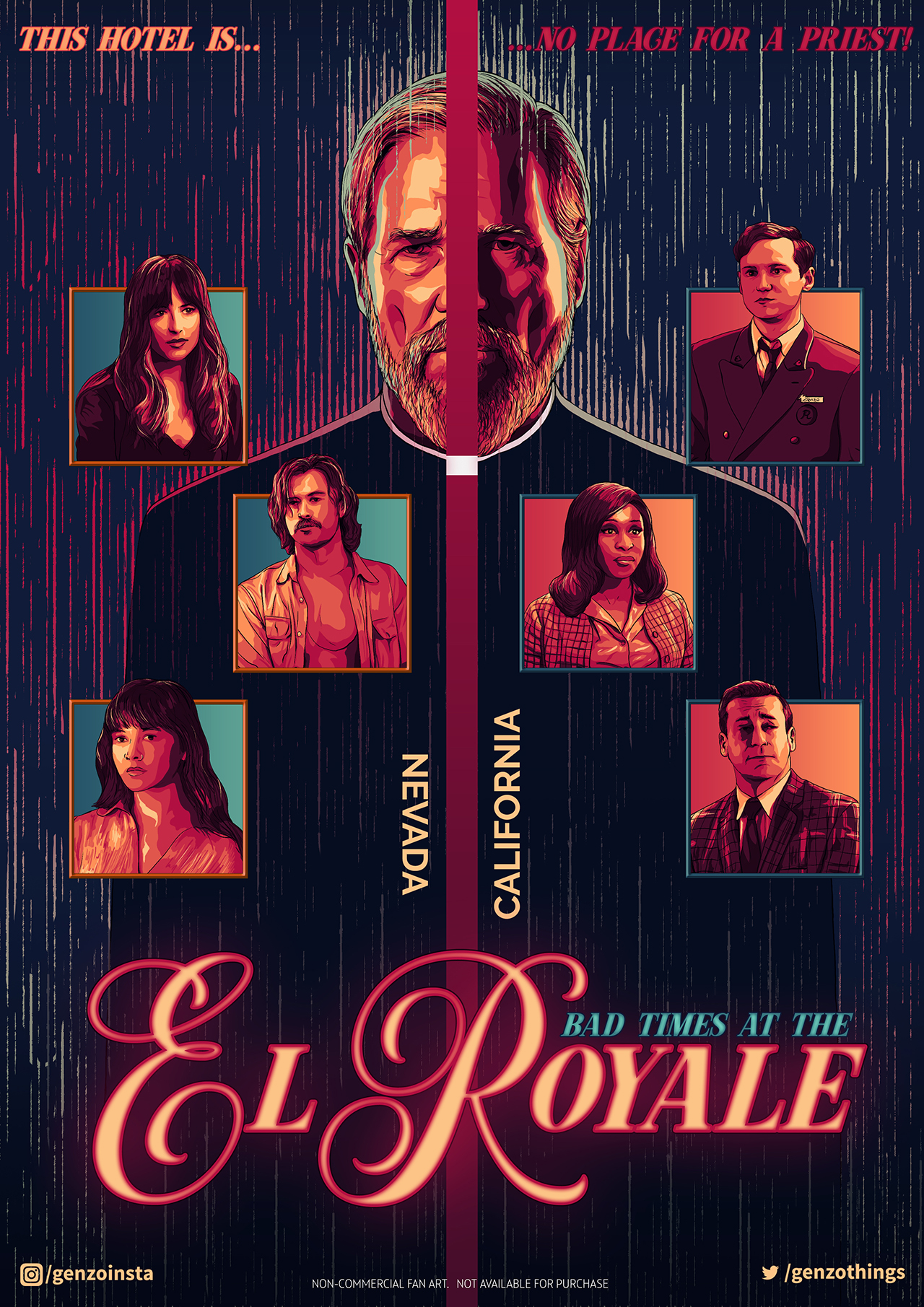 Bad Times At The El Royale Poster By Genzo