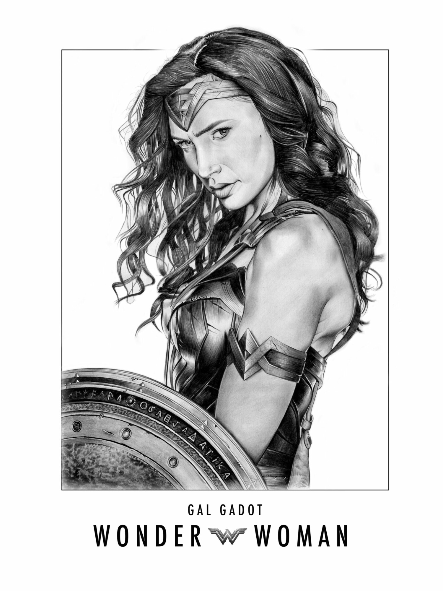 Wonder Woman Pencil Drawing  michael bridges Comic Book Character Art