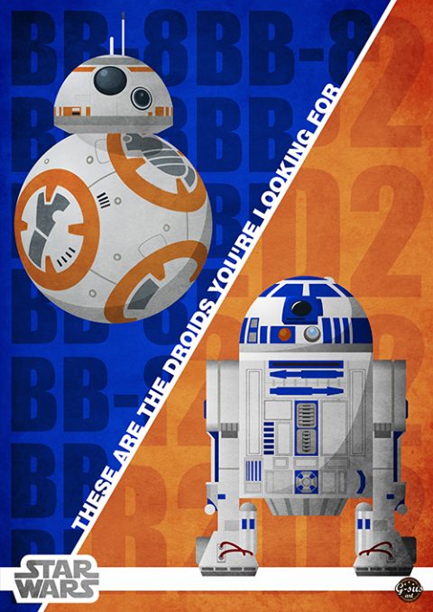 G-SUS ART STAR WARS R2D2 – BB8 ART PRINT