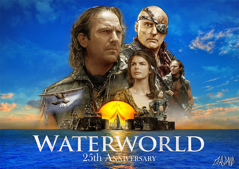 Movie poster for Waterworld 2: Featuring Water Ninjas : r/weirddalle