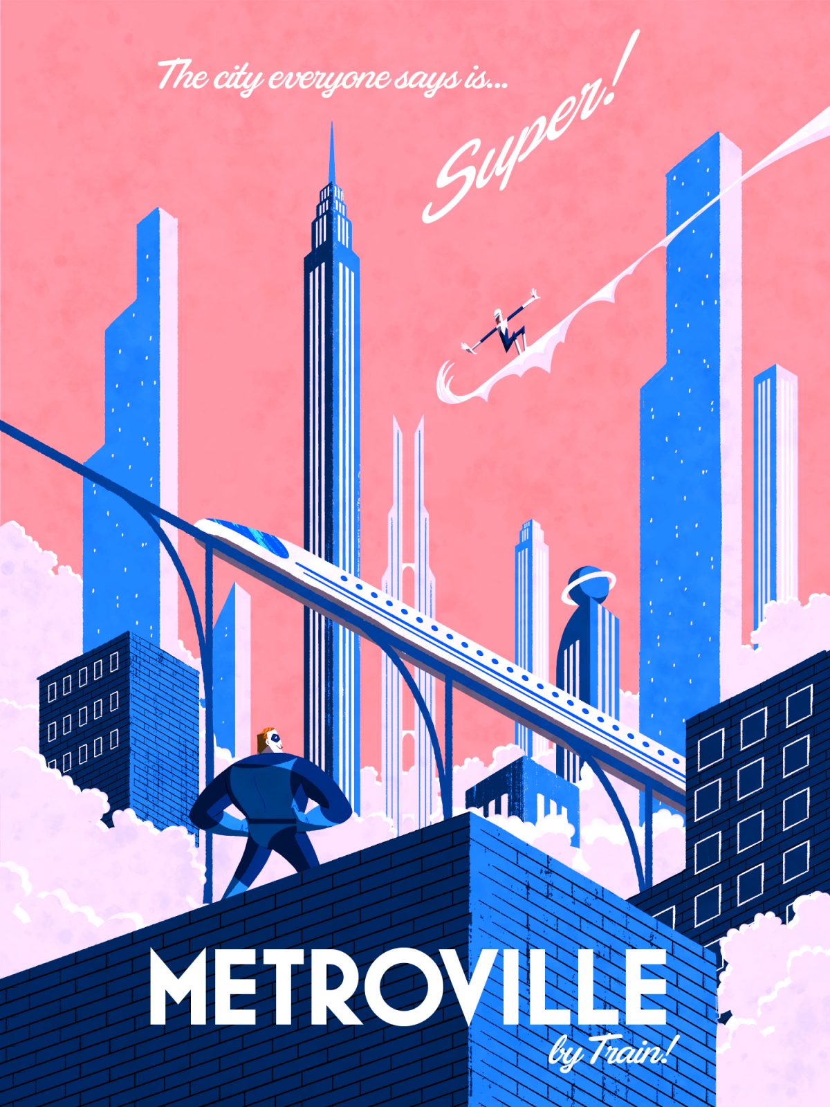The Incredibles - Metroville Travel Poster - PosterSpy