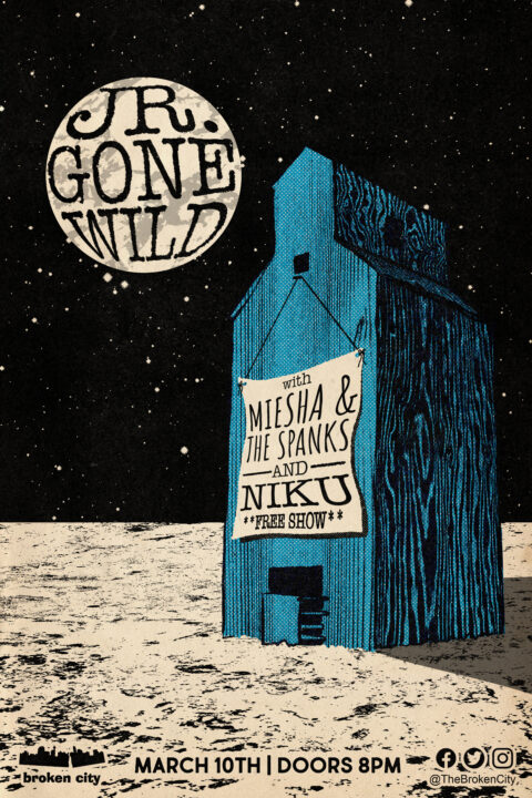 March 10th | Jr. Gone Wild | Miesha and the Spanks | Niku – Gig Poster