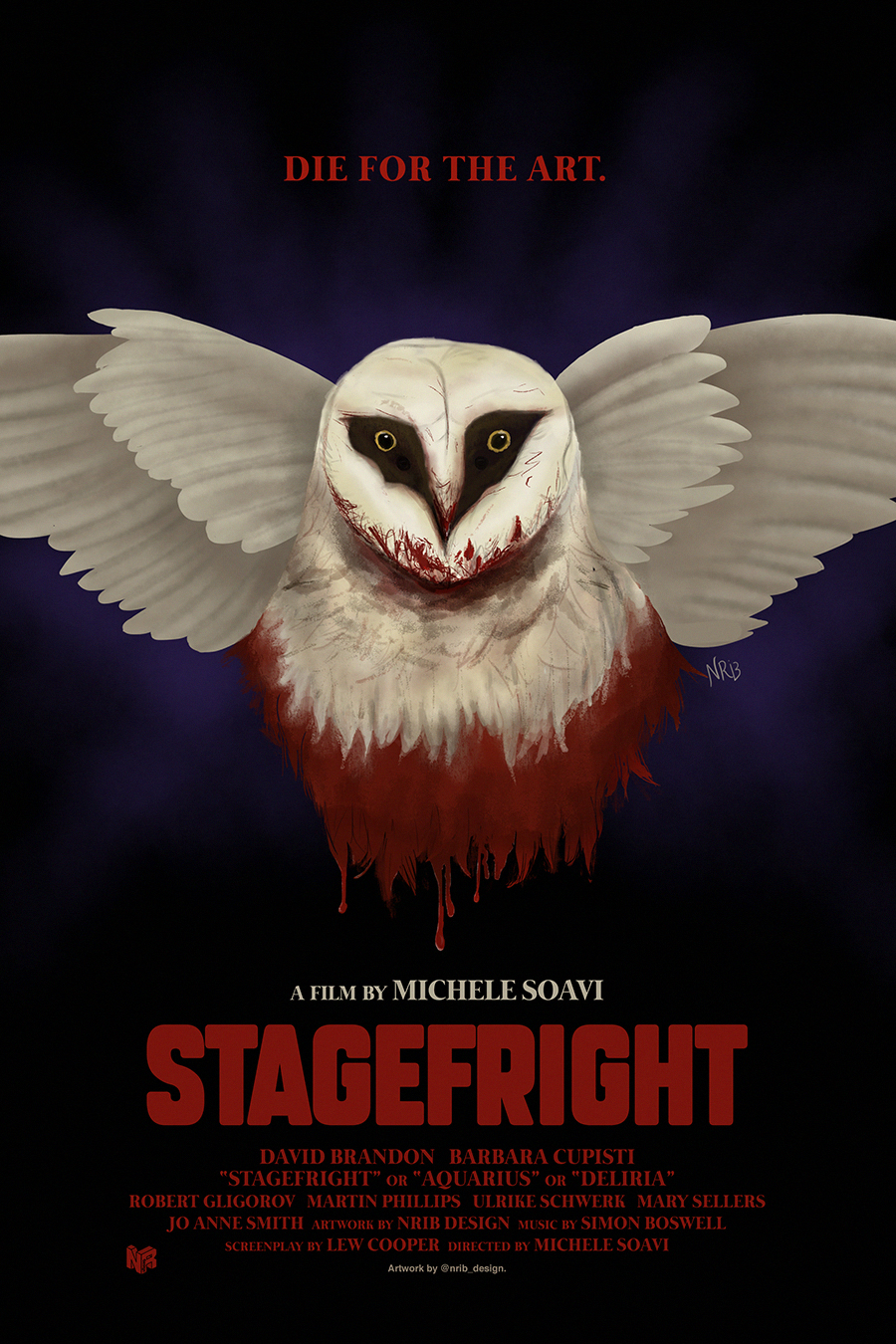 Stagefright Deliria 1987 Alternative Poster Nrib design