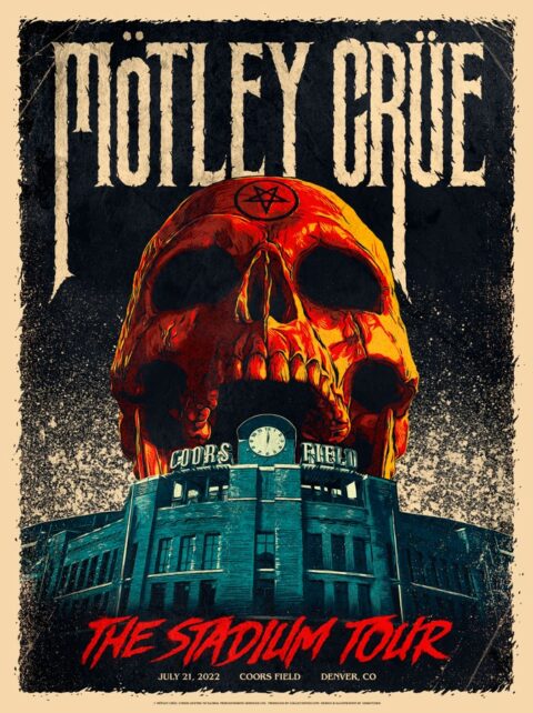 Mötley Crüe tour poster Denver 2022 Coors Field