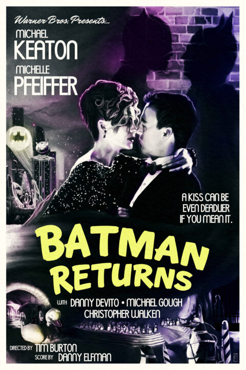 Batman Returns – “A Kiss Can Be Even Deadlier If You Mean It” AMP 30×30 1992 Show Exclusive