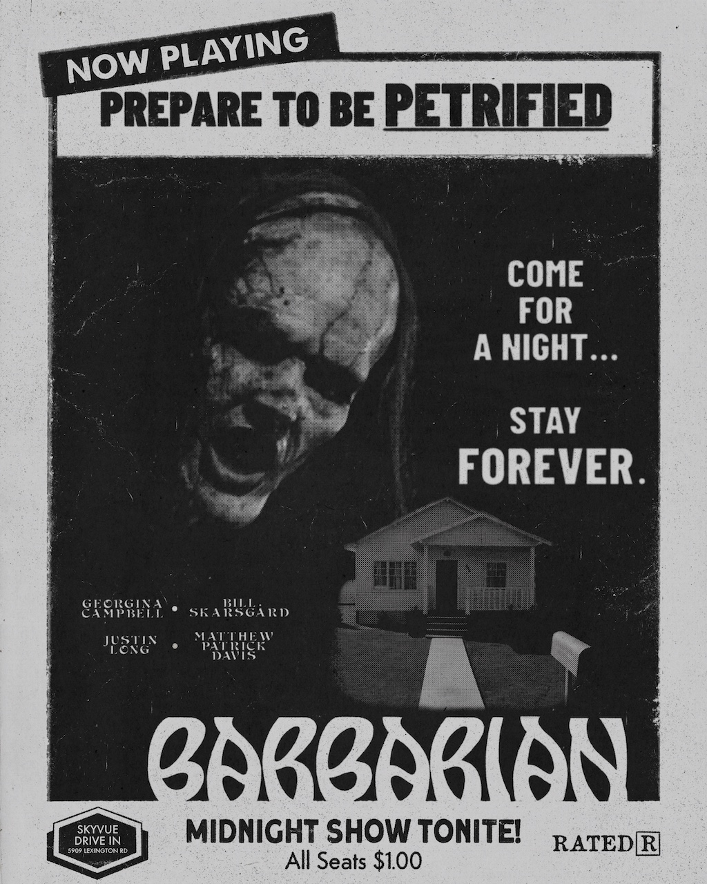 Barbarian – Alternative drive-in ad style movie poster