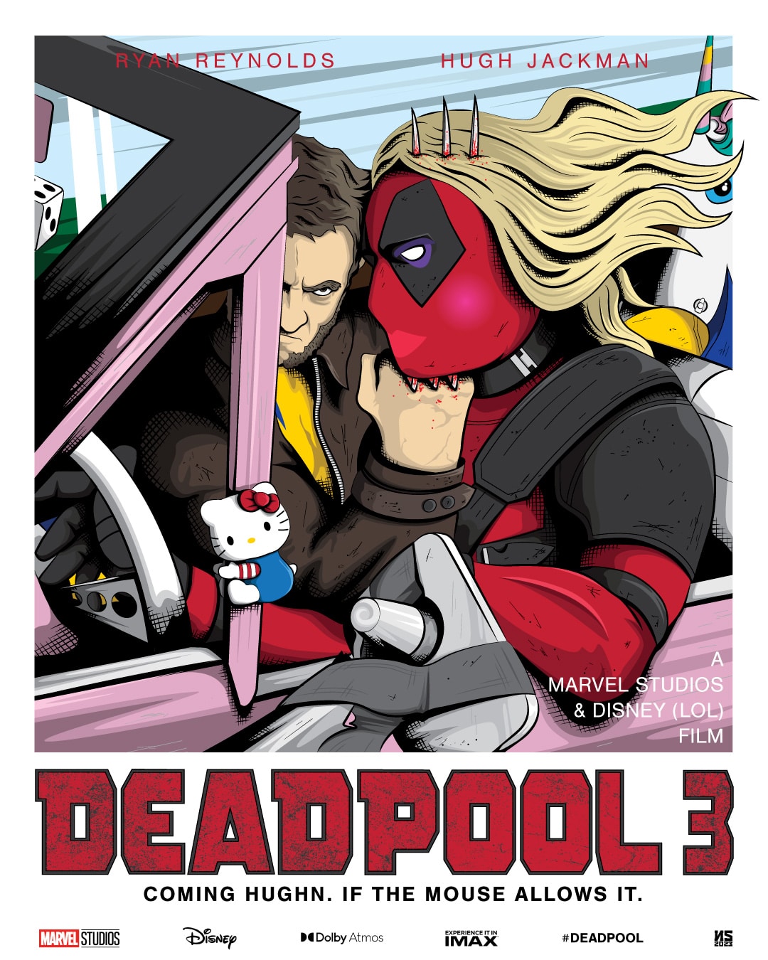 Deadpool 3 fan poster made by me. Based on the original concept of a  Deadpool and Wolverine road-trip movie : r/marvelstudios