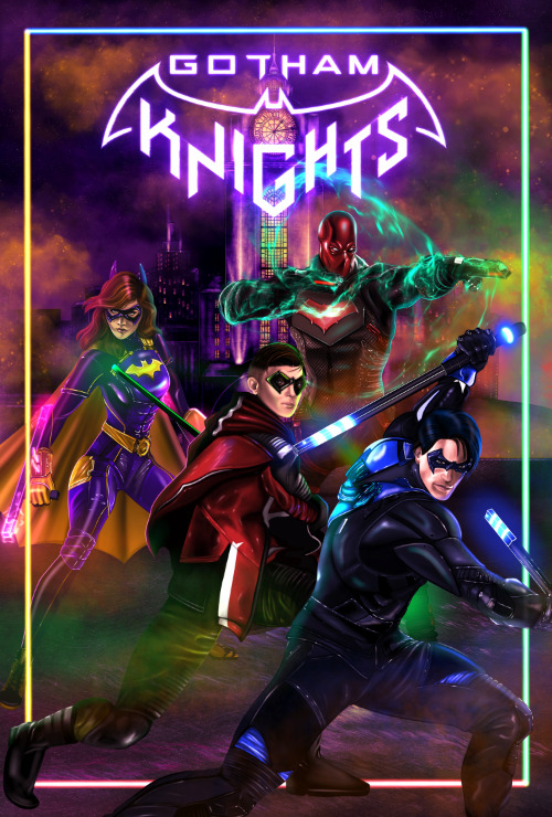 DC COMICS, GOTHAM KNIGHTS VIDEO GAME DIGITALLY ILLUSTRATED POSTER