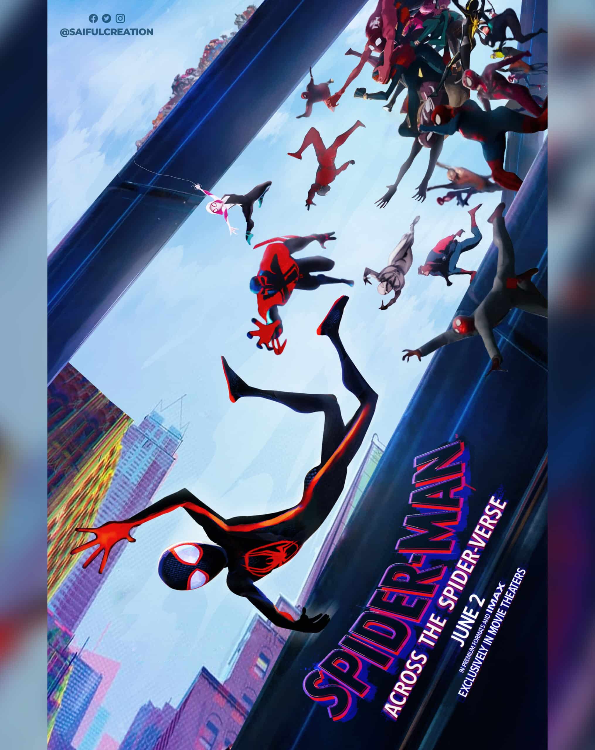 SpiderMan Across The SpiderVerse Poster Poster By Saifulcreation