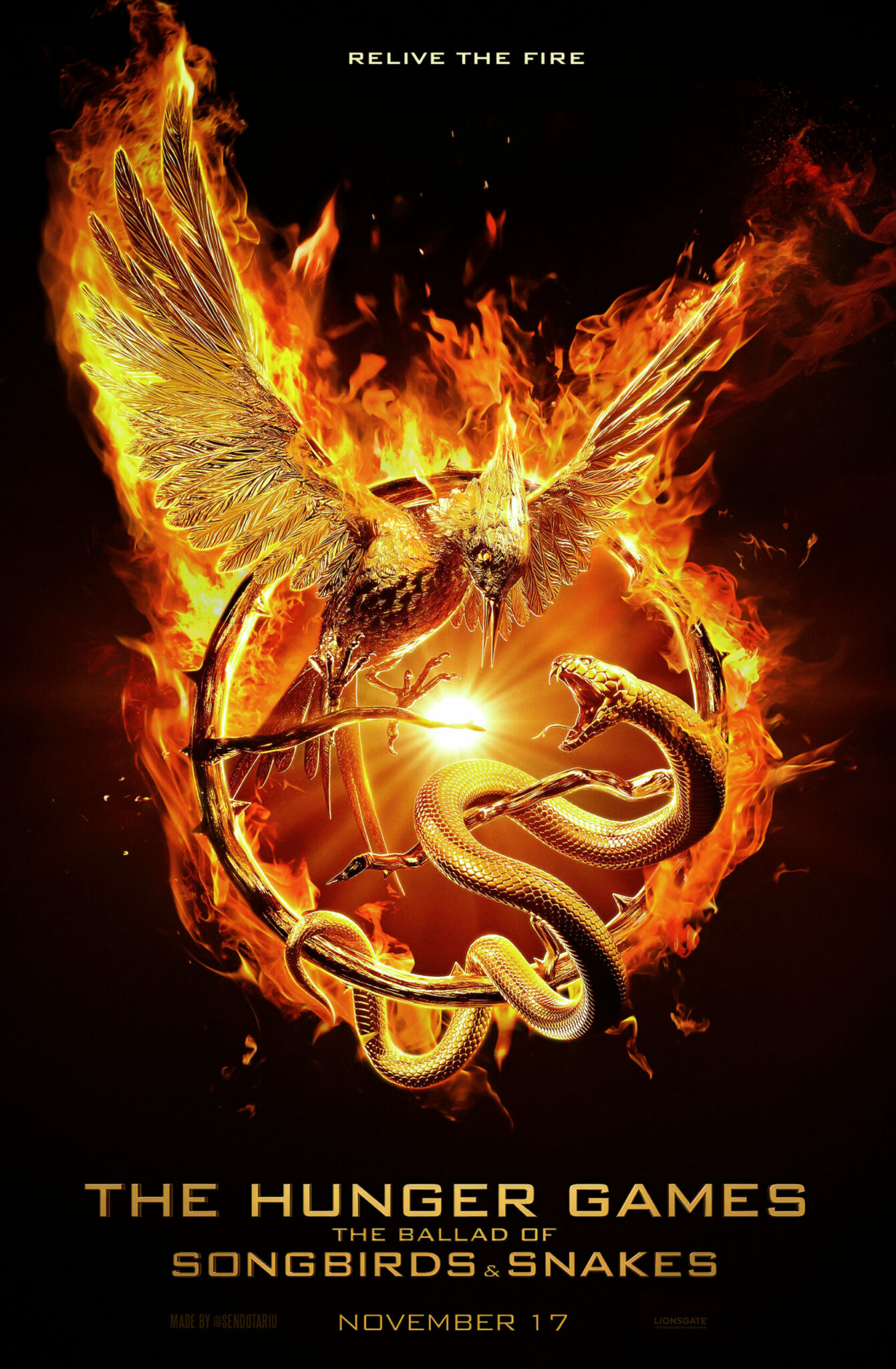 The Hunger Games The Ballad Of Songbirds Snakes Fire Concept Sendotariu Posterspy