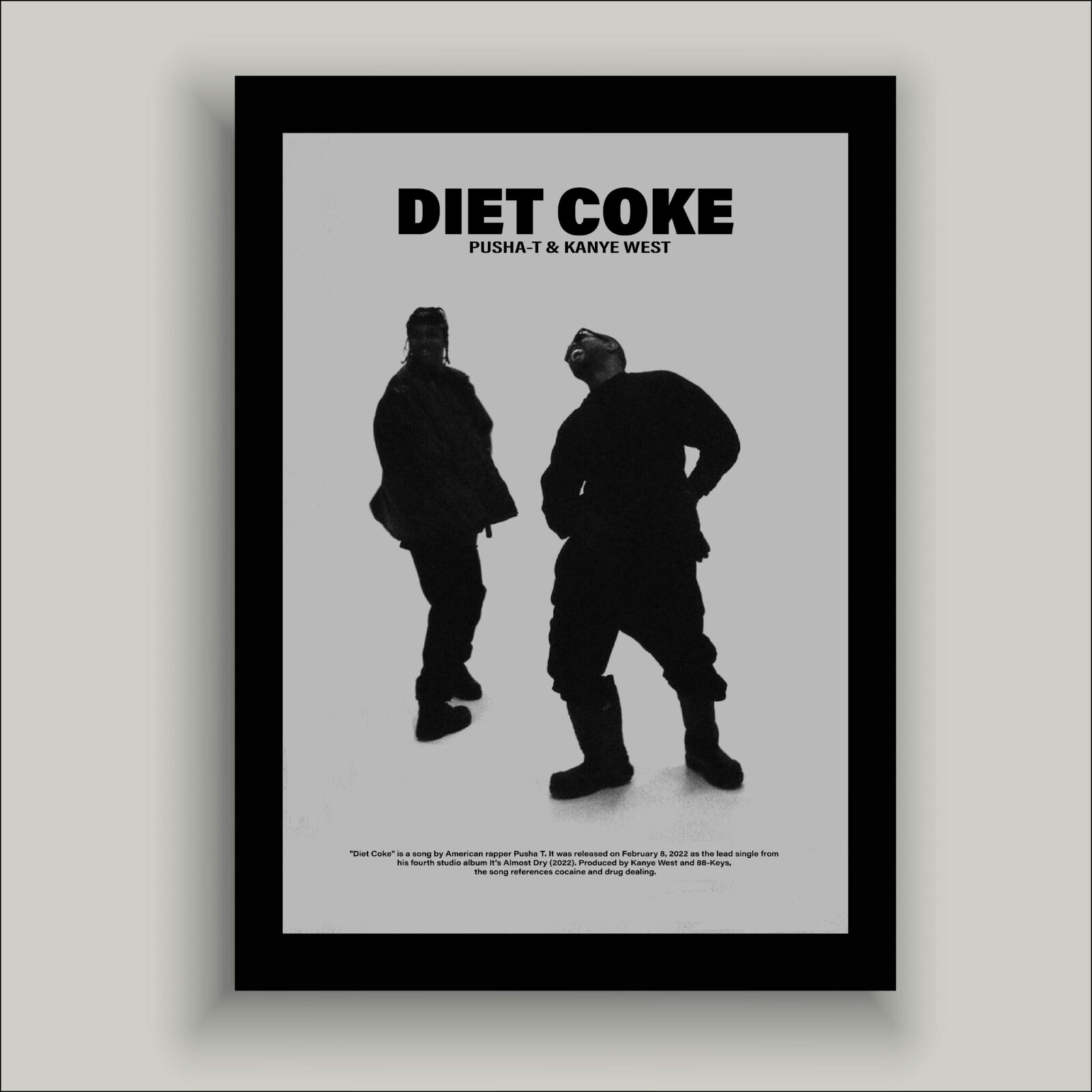 DIET COKE BY PUSHA T AND KANYE WEST MINIMAL POSTER
