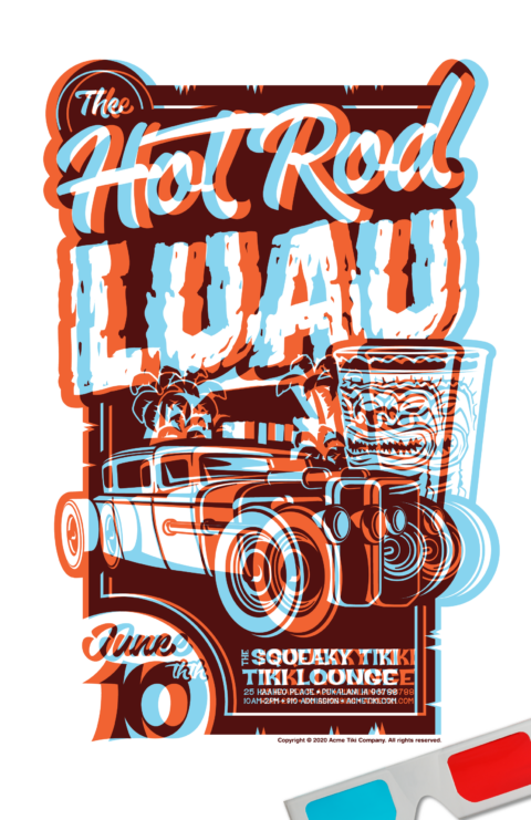 Hot Rod Luau 3D Poster