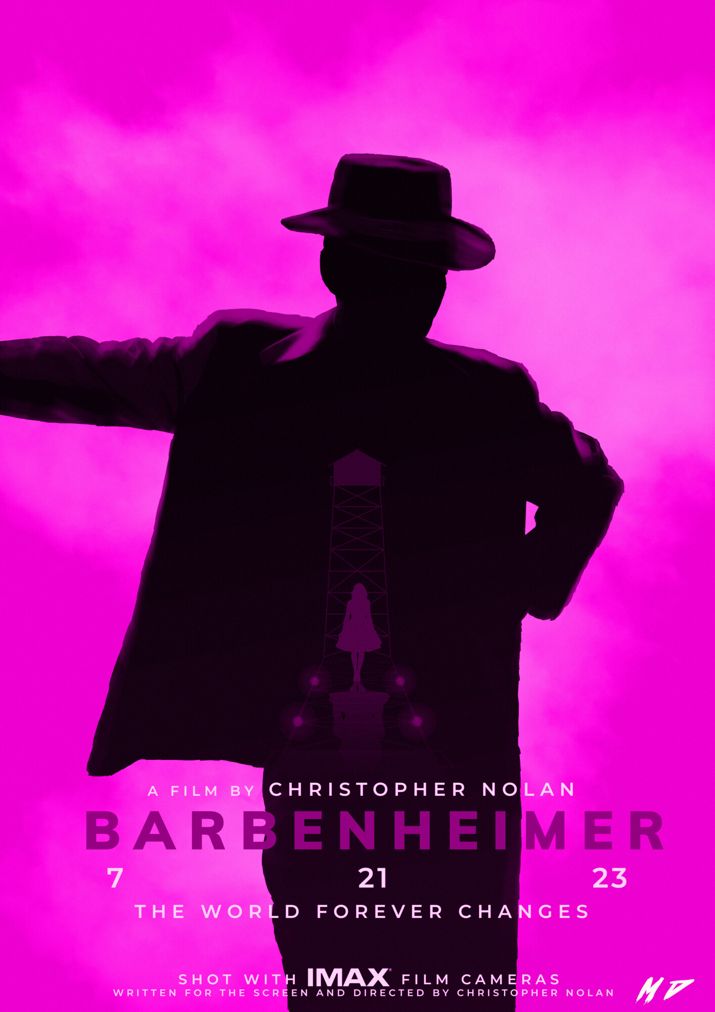 Oppenheimer alt poster + Barbenheimer version