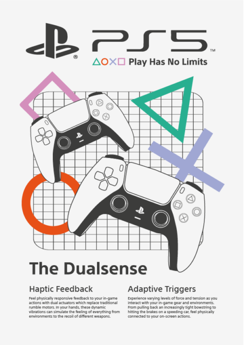 PlayStation 5 Dualsense Controller Poster