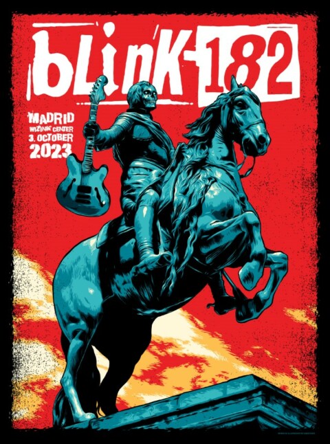 Blink-182 official gig poster – world tour 2023 – Madrid