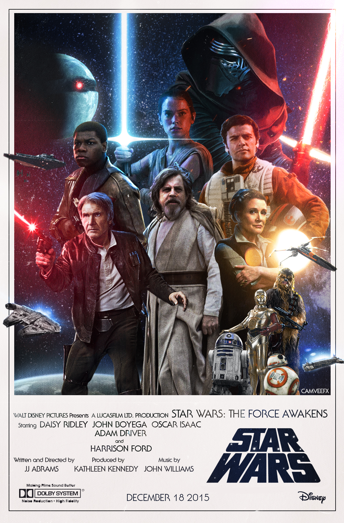 Star Wars: The Force Awakens Retro Poster