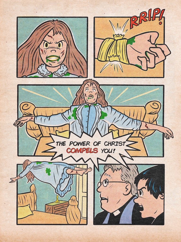 The Exorcist comic-style illustration