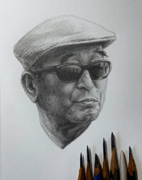 Akira Kurosawa Pencil Portrait
