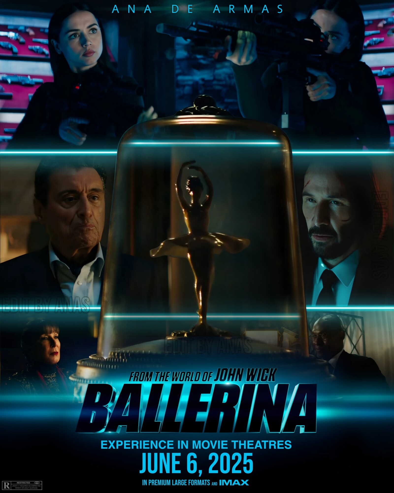 Ballerina movie poster showing connection to John Wick universe