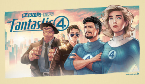 Fantastic 4 Postcard artwork by Axell Mejía