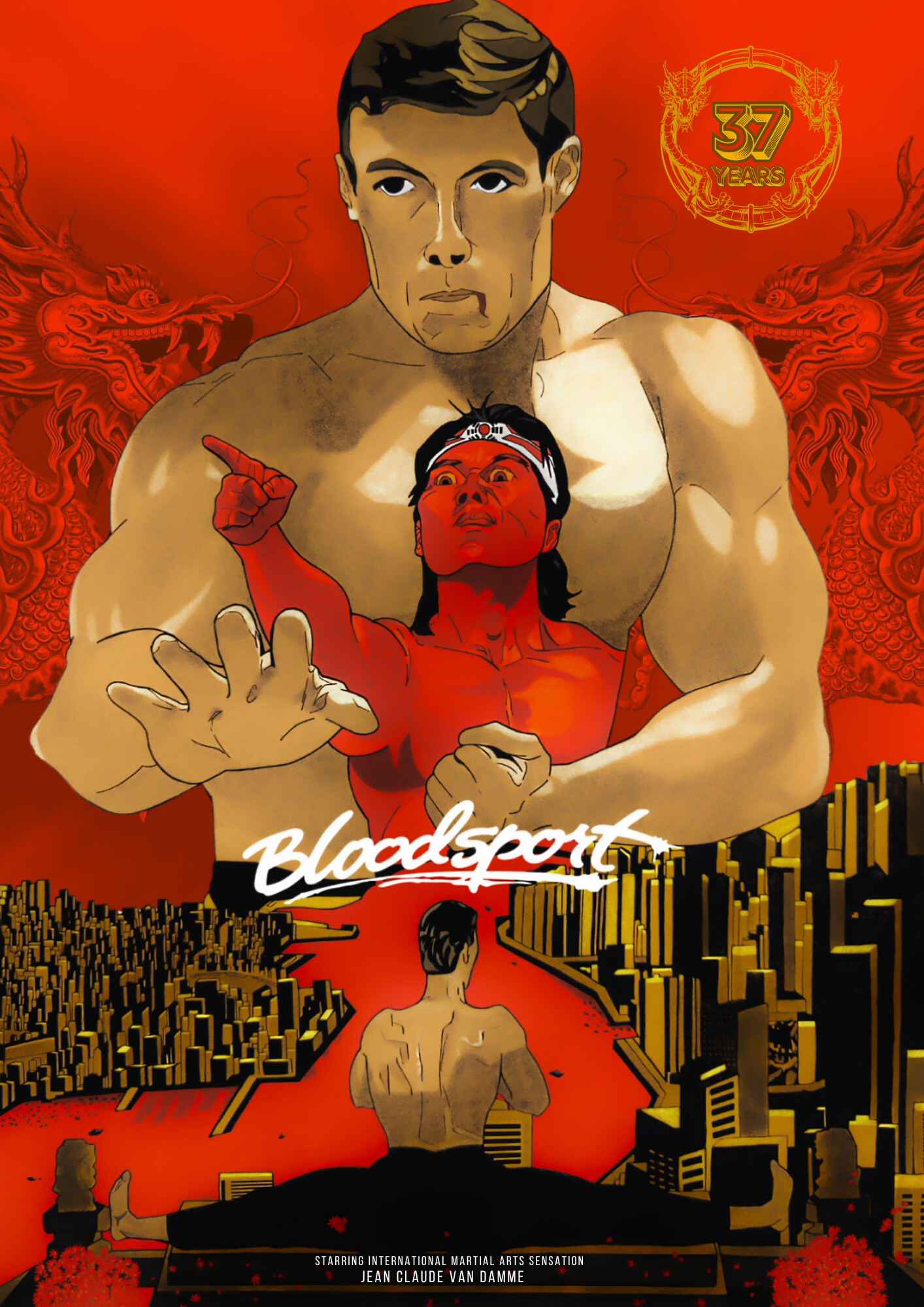 BLOODSPORT 37 YEARS | Poster By Luiz Tavares Art, image size:1414x2000