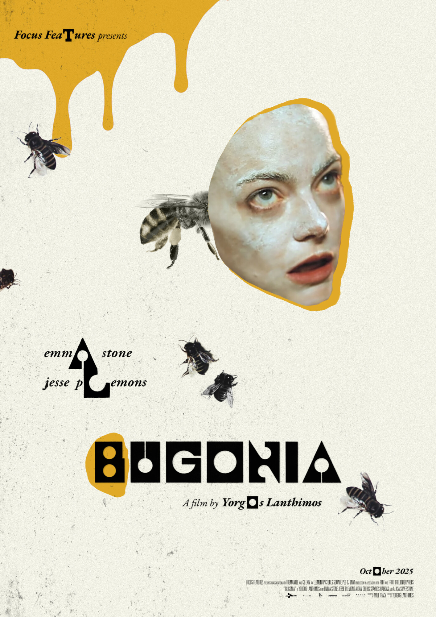 Bugonia artistic poster showing conspiracy themes