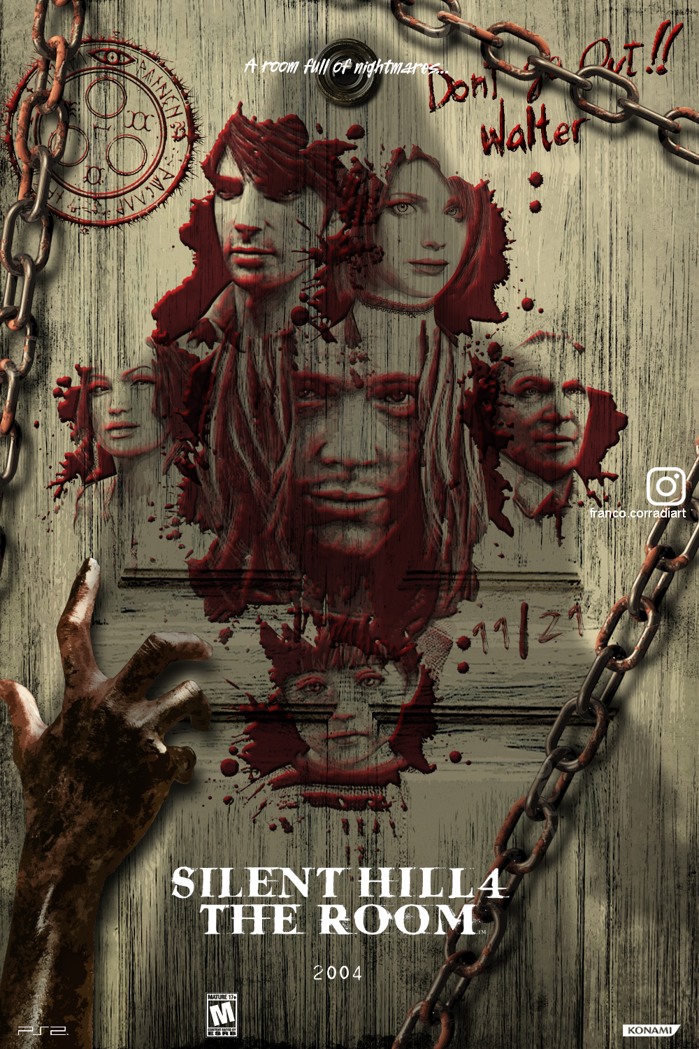 SILENT HILL 4 THE ROOM ポスター NIUMOWANG Metal Sign - Silent Hill 4 The Room - Ps2 Box Art Cover
